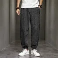 thumbnail image 2 of Pantalones deportivos masculinos, pantalones de otoño e invierno, pantalones de chándal para hombre, pantalones harén lisos, ropa original larga, pantalones holgados Y2k para correr, para hombre grand, 2 of 5