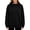 Black, variant on Yotami Womens Zip Up Hooded Sweatshirt with Zipper Chest Pocket & Side Pockets, Lightweight Casual Oversized Hoodie Jacket, Solid Color Hooded Outerwear for Fall, Daily Wear
