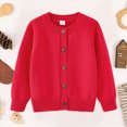 thumbnail image 2 of NOLDARES Girls Cardigan Sweater School Uniforms Toddler Long Sleeve Button Knit Solid Sweaters Tops(Red,7-8 Y), 2 of 4
