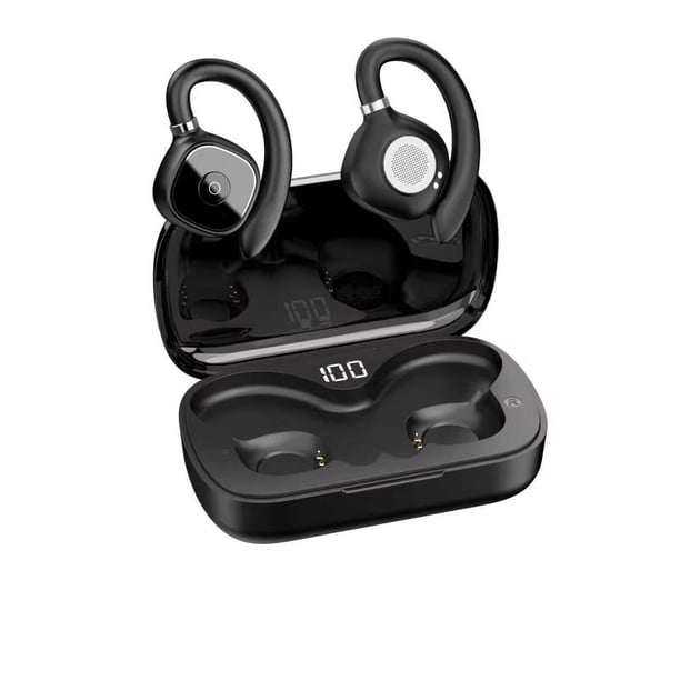 Auriculares abiertos de conducción de aire, inalámbricos por Bluetooth con estuche de carga con pantalla Digital, alta calidad de sonido