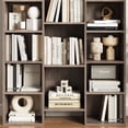 thumbnail image 7 of Homfa 2 Pieces Bookshelves, 71’’ Tall Three Row Bookshelf with Adjustable Shelves, 21-Cubes CD Display Storage Organizer Shelf for Living Room Home Office, Oak, 7 of 7
