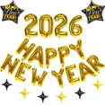 thumbnail image 1 of Banner de globos de Año Nuevo Wclliuchi 2026 negro y dorado x27, 1 of 6