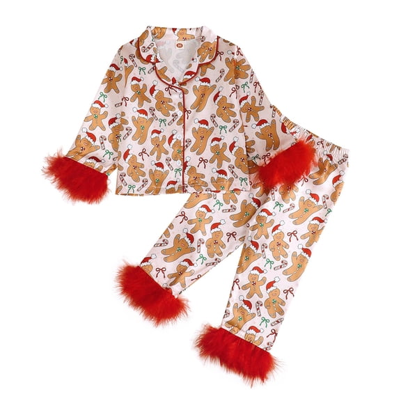 eczipvz Pajamas Girls Girls Pajamas Loungewear Snug Fit Pjs Set Kids Sleepwear Cute And Comfy Pajamas Red,2-3 Years