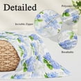 thumbnail image 3 of Summer Hydrangeas Long Body Pillow Covers, White Blue Flowers Pastoral Leaves Soft Throw Pillow Cases with Invisible Zipper, Decorative Pillowcase Pillows Protectors for Sofa Bed Couch 20"x60", 3 of 9