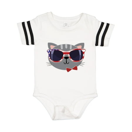 

Inktastic 4th of July Girl Outfit Patriotic Cat Gift Baby Boy or Baby Girl Bodysuit
