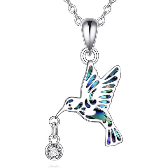 MYSTICPOEM Hummingbird Necklace Sterling Silver Jewelry Hummingbird Gifts for Women