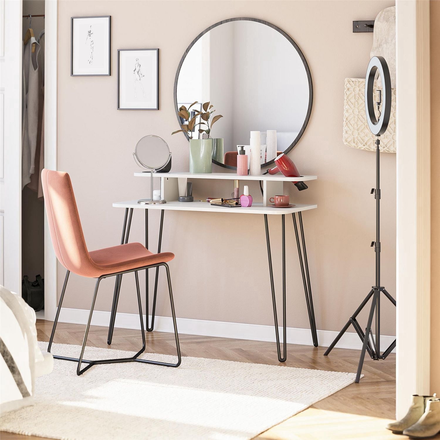 Coiffeuse Kimberly d’Ameriwood Home, blanche