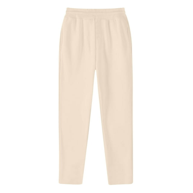 LOVZFMLL Men's Pants Men's Fashion Drawstring Elastic Waist Solid Color Casual Sweat Length Pants
