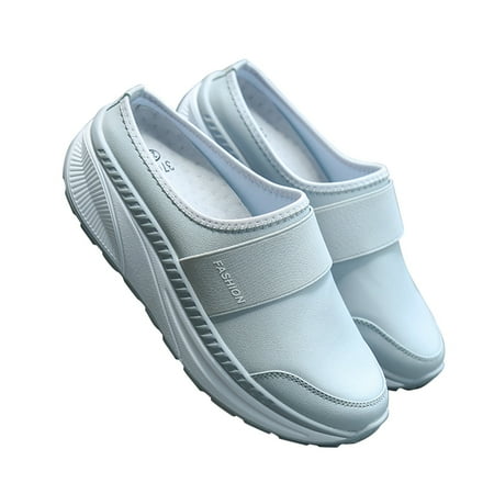 

Cathalem Shoes Thick soled Fashion Baotou Shoes Lightweight Women s Leather Shoes Casual Womens Shoes Casual Slip on for Work Grey 7