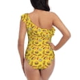 thumbnail image 5 of Gukieu Fast Food 1 Print One-shoulder Ruffled One-piece Swimsuit with Removable Chest Pads and Tummy-control Swimsuit for Women-Medium, 5 of 6