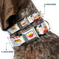 thumbnail image 2 of MTV Pet Collar, Dog Collar Metal Seatbelt Buckle, Beavis and Butt-Head Burger World Icons Collage White, 11 to 16.5 Inches 1.0 Inch Wide, 2 of 8