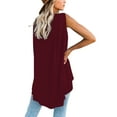 thumbnail image 4 of Hanerdun Women Crew Neck Tank Top Female Plus Size Sleeveless Pullover Vest Red 3XL, 4 of 5