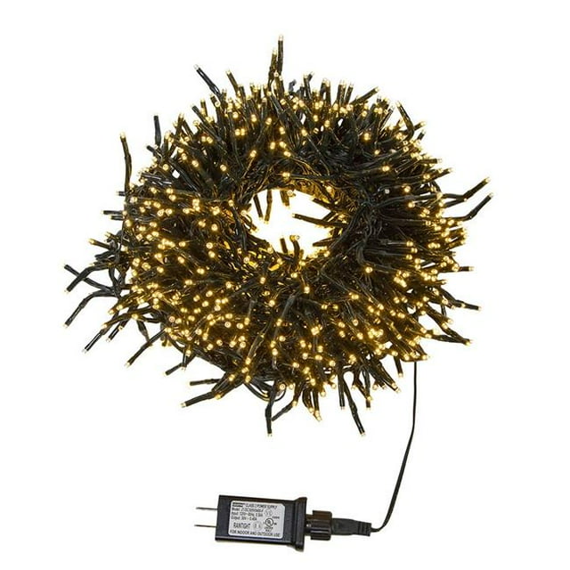 Kurt S. Adler AD1048WW 16 ft. 480-Light Connectable Warm White LED Cluster Garland