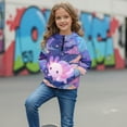thumbnail image 3 of Xoenoiee Axolotl Cloud Moon Star Print Girls Oversized Half Zip Hoodies Long Sleeve Sweatshirts Casual Sweater Hoodie Pullover Tops with Pocket, 5-6 Years, 3 of 7