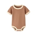 thumbnail image 2 of TGPMGRZ Baby Boys Bodysuits Comfort Cotton Short Sleeve Soft One Piece Outfits for 0-24M Khaki 0-3 Months, 2 of 5