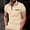Khaki, variant on ZUBMGKTE Men's Lightweight Solid Color Button Up Short Sleeve Casual Shirt With Pocket Versatile Daily Woven Top Big & Tall S-3XL