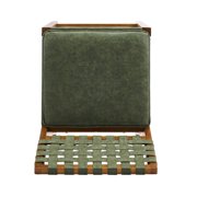Christopher Knight Home Rustic PU Upholstered Barstools, Rivet Accents, Solid Wood Frame, Green, Set of 2