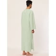 thumbnail image 4 of Camisón de algodón para hombre con cuello en V y abertura lateral, vestido largo con bolsillo Verde M, 4 of 5