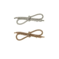 Packed Pary Metallic Bow Hair Clips, Set of 2