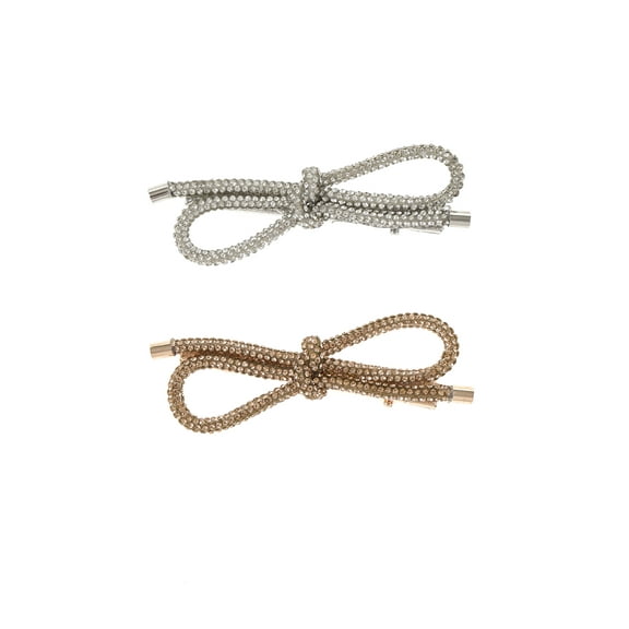 Packed Pary Metallic Bow Hair Clips, Set of 2
