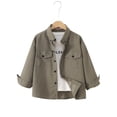 thumbnail image 6 of LTTVQM Girls Boys Button Down Shirt Casual Long Sleeve Collared Comfortable School Uniform Shirts with 2 Pockets Fashion Basic Classic Relaxed Fit Blouse Dark Green 9-10 Year, 6 of 6