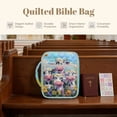 thumbnail image 7 of Xixirimido Bible Cover Case Large Bible Cover with Handle Quilted Bible Carrying Case Bag with Bookmarks Bible Study Supplies Accessories, Cute Cows Family Vibrant Floral, 7 of 7