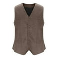 thumbnail image 5 of Nmnitkp Men's V-Neck Suit Vests Slim Fit Casual Business Formal Herringbone Tweed Wool Waistcoat Wedding Groomsmen Suit Vest, 5 of 6