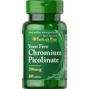 Puritan's Pride Chromium Picolinate 200 mcg Yeast Free-100 Tablets