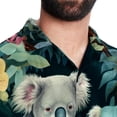thumbnail image 5 of Koala Men's Short Sleeve Printed Button Down Beach Shirt Casual Summer Unisex Tops with Spread Collar, 5 of 6
