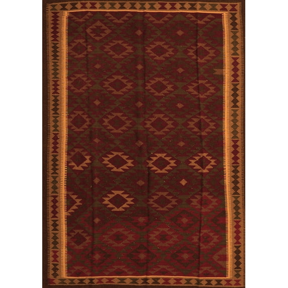 Ahgly Company Indoor Rectangle Persian Orange Traditional Area Rugs, 5' x 8'