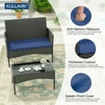 thumbnail image 4 of Kullavik 4 Pieces Outdoor Patio Furniture Set,PE Wicker Rattan Chairs Garden Conversation Sets with Tempered Glass Table and Soft Cushions for Lawn,Pool or Backyard,Navy Blue, 4 of 7