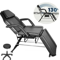 Facial Table Tattoo Chair Massage Bed Braiding Rack, Adjustable Professional for Esthetician Beauty Spa Lash Bed for Eyelash Extensions Salon Equipment Barber Chair Camilla Para Pestañas, Black