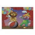 thumbnail image 1 of Circus Cutting Board, Lionnd Clownt the Circus Stage Theater Curtain Playing Performancerts, Decorative Tempered Glass Cutting and Serving Board, Small Size, Multicolor, by Ambesonne, 1 of 1