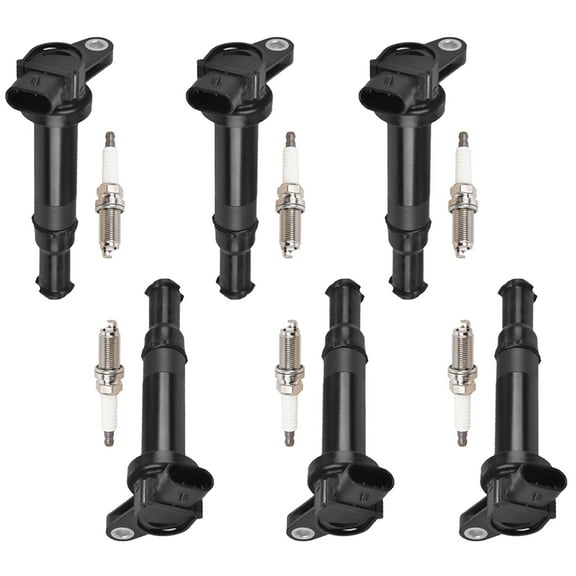 6 Ignition Coils and 6 Iridium Spark Plugs Compatible with 2006-09 Hyundai Santa Fe Kia Optima Replacement for UF554