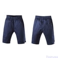 thumbnail image 2 of Fozruso Toddler Boys School Uniform Pull-On Twill Shorts Elastic Waist Summer Shorts for Kids(Blue), 2 of 7