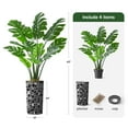 thumbnail image 3 of Artificial Tree in Modern Geometric Pattern Planter, Fake Monstera Silk Tree for Indoor and Outdoor Home Decoration - 65" Overall Tall (Plant Pot Plus Tree), 3 of 5