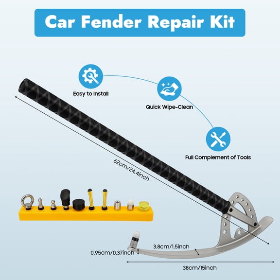Car Fender Dent Removal Kit with 18 Awl Heads, Stainless Steel Rod, Portable Carry Bag, Ideal for DIY Repair, Save Time and Money on Repairs