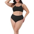 thumbnail image 2 of DARING DIVA Plus Size Two Piece Swimsuit for Women Scoop Neck 3X Black, 2 of 5
