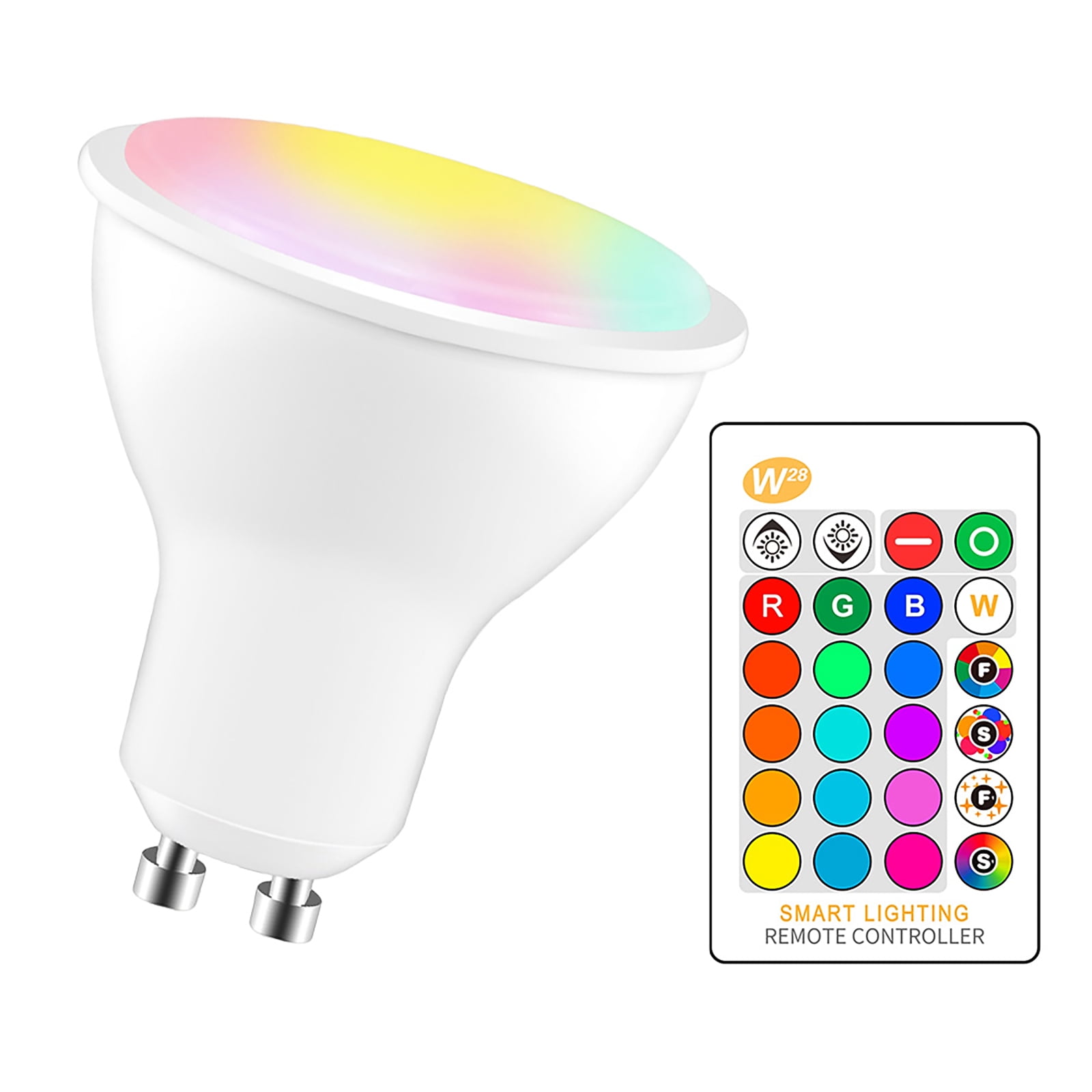 DIPVSLUNE GU10 LED Bulbs 30W Color Changing Spot Light Bulb with Remote, RGB + Warm White, 120° Beam Angle and Memory, Mood Ambiance (1 Pack) -