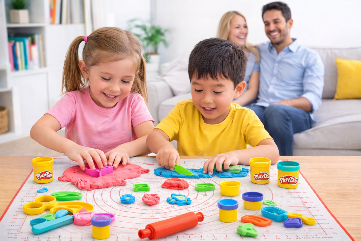 BULKIO Kids No-Mess Modeling Clay Kit with Storage Container & Silicone Mat – Portable Creative Play Set (Clay Not Included)