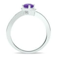 thumbnail image 2 of SZUL Women's Amethyst and Diamond Wave Ring in 10K White Gold, 2 of 5