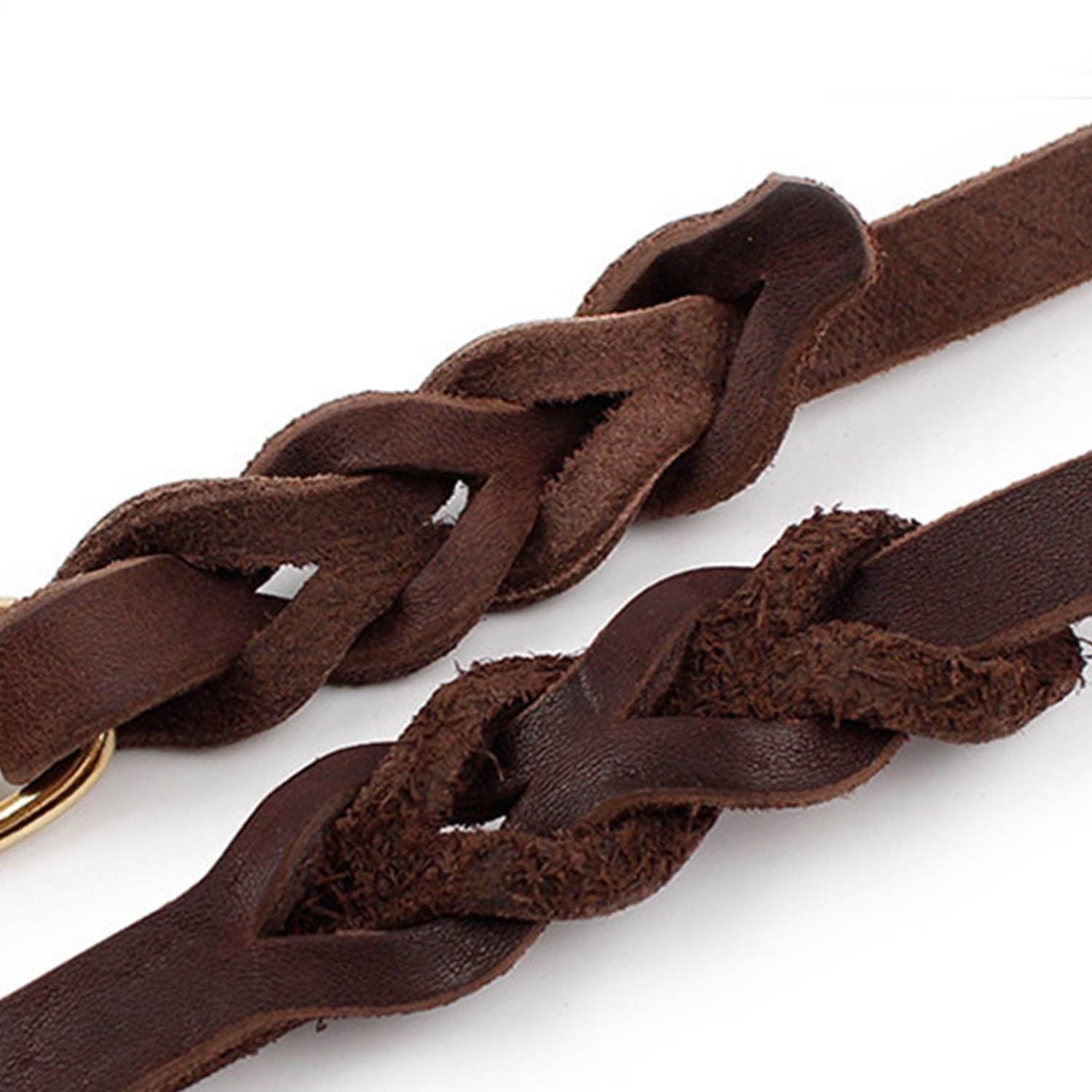 CoreLife Braided Leather Dog Leash for Large Dogs - 9 ft 8 in Long Heavy Duty Walking Training Leash