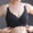 Black, variant on Comfortable Bra - Woman's Lace V-Neck Back Buckle Thin Style Ventilate Bra without Steel Rim Beige Xxl