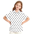 thumbnail image 3 of Abcomgle Uniform Shirts for Boys Polo Short Sleeve Pique Polo Shirt Button Down Polka Dot School Uniform Shirts Breathable Collared Golf Shirts for Kid, 3 of 8
