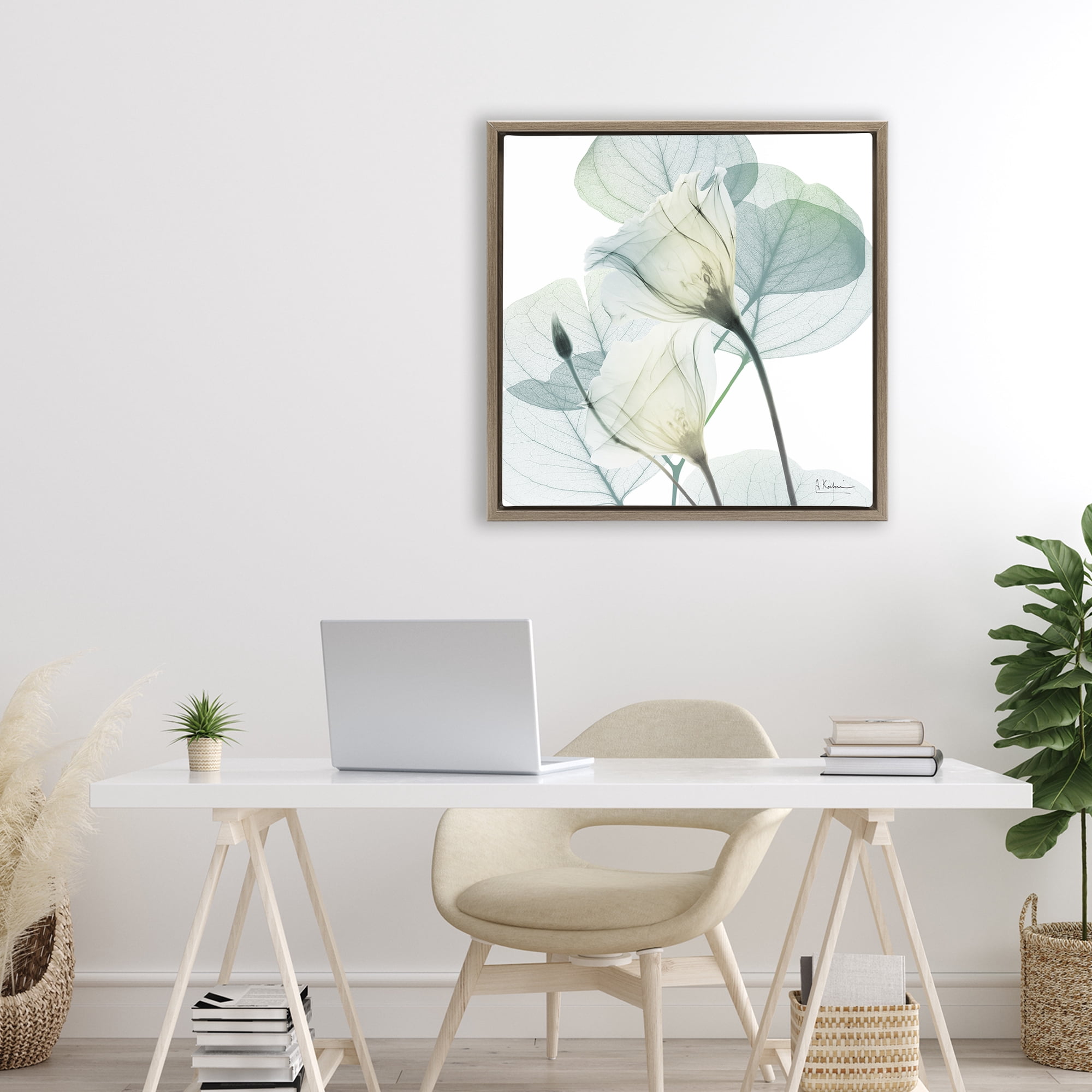 Stupell Industries Divine Fate Petals Brown Framed Floater Canvas Wall Art, design by Albert Koetsier
