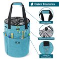 thumbnail image 4 of PAVILIA Crochet Bag Knitting Bag Organizer, Yarn Bag Storage Tote for Crocheting On The Go, Knitting Accessories Supplies Holder with Grommets, Gift for Crochet Lovers Knitters (Turquoise Blue), 4 of 9