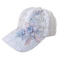 thumbnail image 4 of HNMKIU Sun Shading Sunscreen Korean Lace Hollow Flower Baseball Cap Casual Fashion Breathable Adjustable Lightweight Unisex Outdoor Summer Headwear WH2 - One Size, 4 of 4