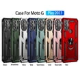thumbnail image 3 of Rubberized Hybrid Protective Case W Shock Absorption Built-in Rotatable Ring Stand For Moto G Play 2023 - Navy, 3 of 8