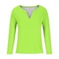 thumbnail image 4 of Long Sleeve Shirts for Women Fall Fashion V Neck Solid Color Blouses Trendy Casual Loose Comfy Cute Tops Fall Outfits for Women 2026, 4 of 4