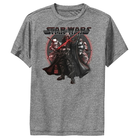 Boy's Star Wars: Visions Retro Vader Performance Graphic Tee Charcoal Heather Small